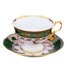 Чайная чашка 200 мл 1 шт  Royal Czech Porcelain "Фредерика /Охота зеленая" / 204851