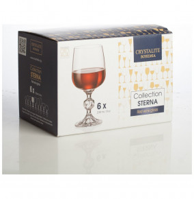 Бокалы для красного вино 230 мл 6 шт  Crystalite Bohemia "Клаудия /432144 /Матовый узор /золото" / 155925