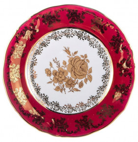 Набор тарелок 19 см 6 шт  МаМ декор "Фредерика /Золотая роза /красная" / 133811