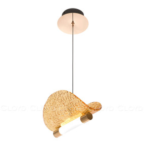 Подвесной светильник 1 рожковый  Cloyd "CARUDO" / золото - янарн. стекло / 350169