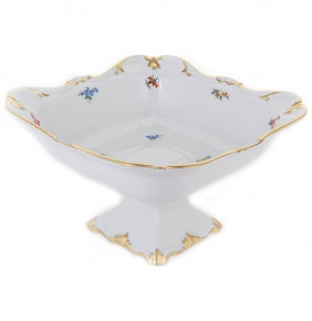 Салатник 22 см квадратный н/н  Bavarian Porcelain "Веймар /Мелкие цветы /Матовое золото" / 133785