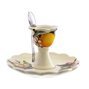 Подставка для яйца 9 см н/н с блюдцем  Artigianato Ceramico by Caroline "Artigianato ceramico /Лимоны" / 156795