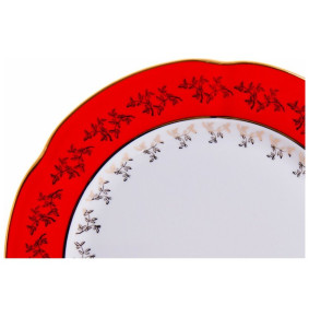 Набор тарелок 27 см 6 шт  Cmielow "Мария /Красная с золотыми листиками" / 043879