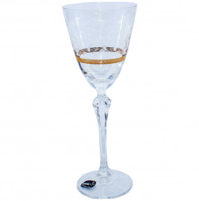 Бокалы для белого вина 190 мл 6 шт  Crystalex CZ s.r.o. "Элизабет /Лепестки /Золотой кант" / 166022
