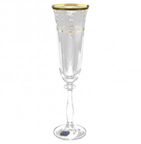 Бокалы для шампанского 190 мл 6 шт  Crystalex CZ s.r.o. "Анжела /Золотой узор /8103" / 058611