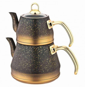 Набор чайников 2 предмета (заварочный 0,8 л, чайник 1,8 л)  O.M.S. Collection "Tea Pot Sets /Gold" золотой / 295835