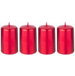 Набор свечей 7 х 4 см 4 шт (красный металлик) / 331408