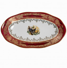 Блюдо 26 см овальное  Royal Czech Porcelain "Фредерика /Охота красная" / 096641