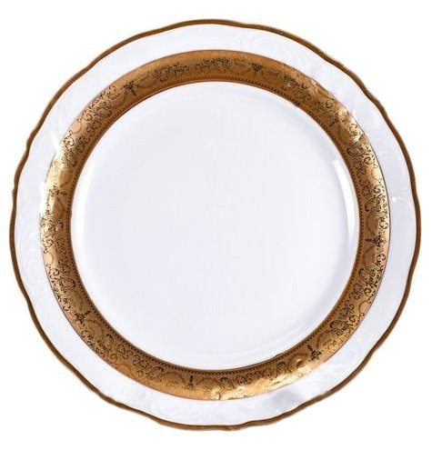 Набор тарелок 25 см 6 шт  МаМ декор &quot;Фредерика /Матовая золотая лента&quot; / 105661