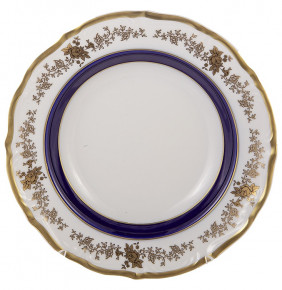 Набор тарелок 23 см 6 шт глубокие  Epiag "Эпиаг /Золотые розочки /Лента кобальт" / 245240