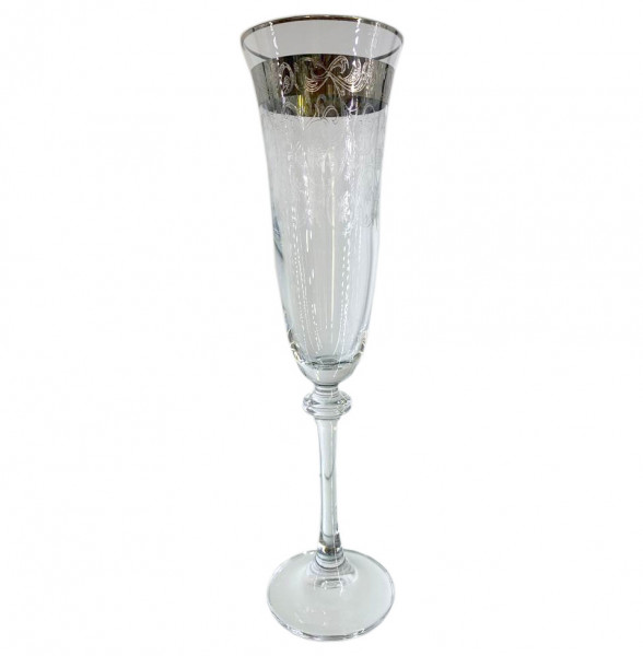 Бокалы для шампанского 190 мл 6 шт  Crystalite Bohemia &quot;Asio /Александра /Панто /Платиновая лента&quot; / 270930