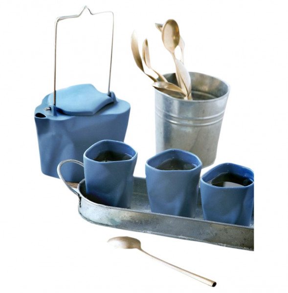 Чайный сервиз 5 предметов голубой  Cmielow Design Studio &quot;BENT&quot; / 163397