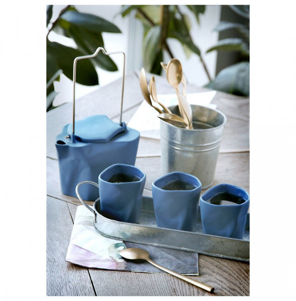 Чайный сервиз 5 предметов голубой  Cmielow Design Studio &quot;BENT&quot; / 163397