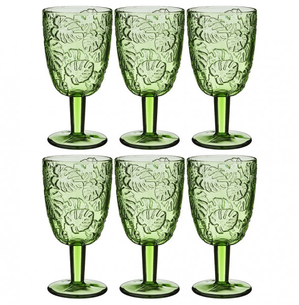 Бокалы для вина 300 мл 6 шт зелёные  LEFARD &quot;Muza Color /Джангл&quot; / 192991