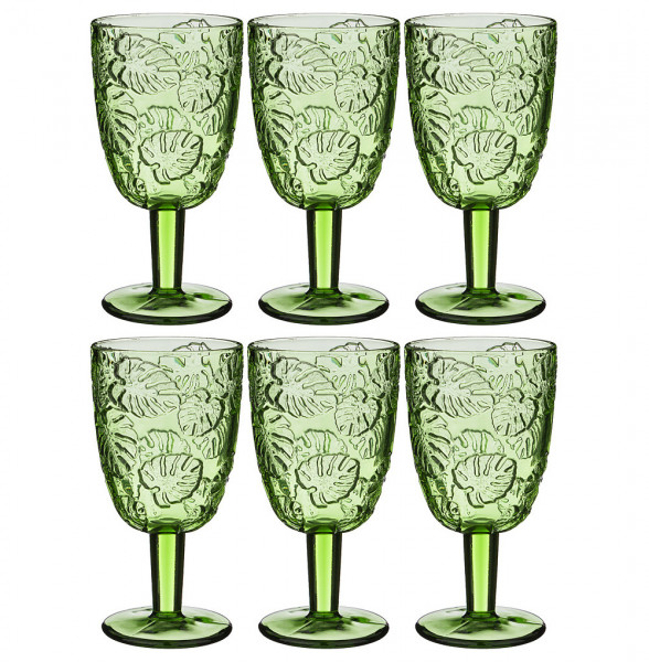 Бокалы для вина 300 мл 6 шт зелёные  LEFARD &quot;Muza Color /Джангл&quot; / 192991