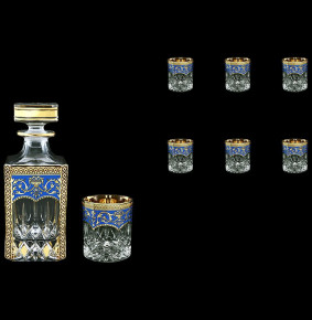 Набор для виски 7 предметов (графин 750 мл + 6 стаканов по210 мл)  Astra Gold "Опера /Империя синяя" / 127770