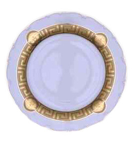 Набор тарелок 25 см 6 шт  Bohemia Porcelan Moritz Zdekauer 1810 s.r.o. "Магнолия /Версаче МГ /золото" / 011959