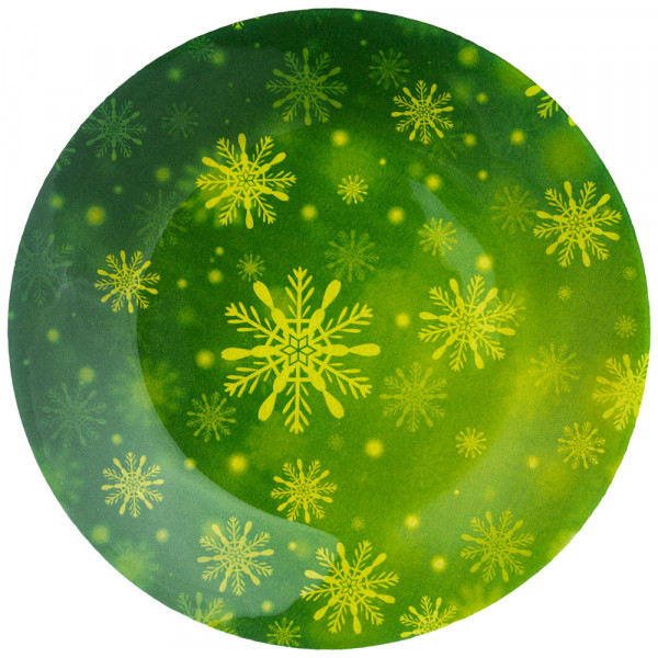 Тарелка 20 см зелёная  LEFARD &quot;Новогодний калейдоскоп /Снежинки&quot; / 268457