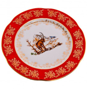 Набор тарелок 21 см 6 шт  Cmielow "Мария /Охота красная" / 038618