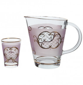 Набор для воды 7 предметов (кувшин + 6 стаканов по 250 мл) розовый  Nd Art "Лепка" / 169659