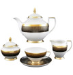 Чайный сервиз на 6 персон 15 предметов  Falkenporzellan &quot;Констанц /Rio black gold&quot; / 099548
