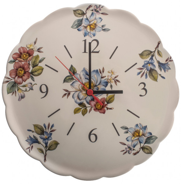 Часы настенные 29,5 см  Artigianato Ceramico by Caroline &quot;Artigianato ceramico /Весенние лепестки&quot; / 229294