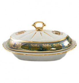 Масленка  Royal Czech Porcelain "Мария-Тереза /Золотая роза /Зеленая" / 203535