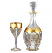Набор для вина 7 предметов (графин + 6 бокалов)  Crystalite Bohemia &quot;Сафари /Матовое золото&quot; / 094178