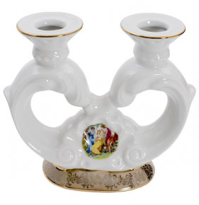 Подсвечник на 2 свечи  Royal Czech Porcelain "Офелия /Мадонна бежевая" / 204916