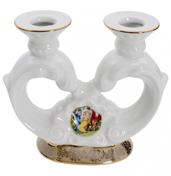 Подсвечник на 2 свечи  Royal Czech Porcelain &quot;Офелия /Мадонна бежевая&quot; / 204916