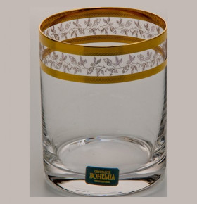 Стаканы для виски 320 мл 6 шт  Crystalite Bohemia "Барлайн /Золотые листики" / 005808