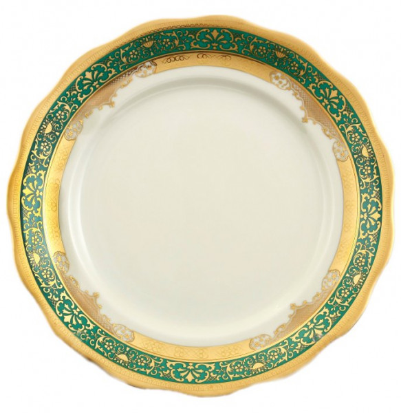 Набор тарелок 25 см 6 шт  МаМ декор &quot;Аляска /Золотой узор на зеленом /СК&quot; / 091687