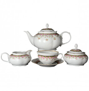 Чайный сервиз на 6 персон 15 предметов  Thun "Николь /Летний сад" / 036187
