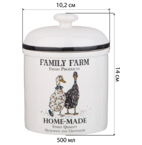 Банка для сыпучих продуктов 14 см 500 мл  LEFARD "Family farm" / 312755