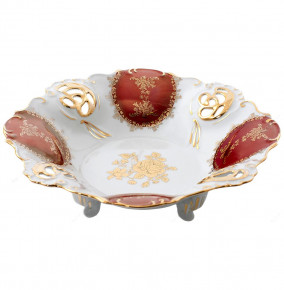 Фруктовница Барбарина  Royal Czech Porcelain "Мария-Тереза /Золотая роза /Красная" / 203890