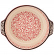 Блюдо для запекания и выпечки 28 х 25,5 х 8,5 см круглое красное  Agness &quot;Цветочный узор&quot; / 253952
