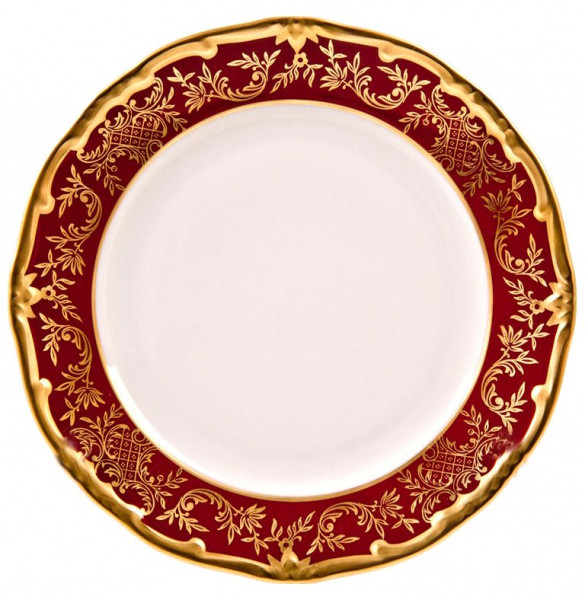 Набор тарелок 19 см 6 шт  Weimar Porzellan &quot;Ювел /Красный с золотым узором&quot; / 028797