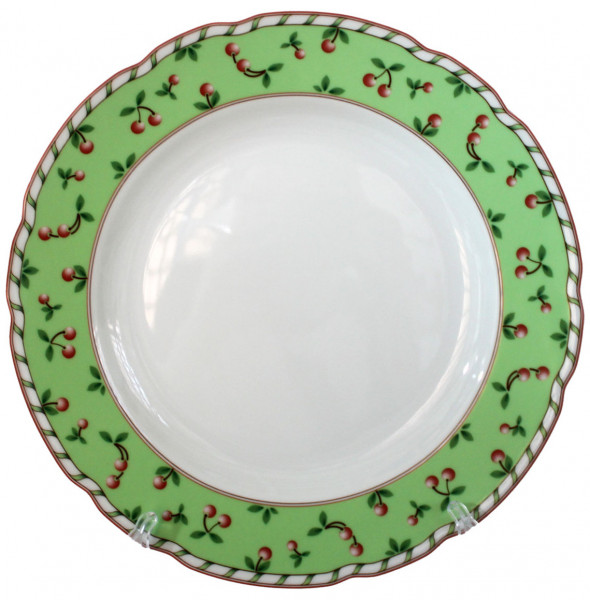 Набор тарелок 25 см 6 шт  Thun &quot;Роза /Вишни /Зеленый кант&quot; / 245450
