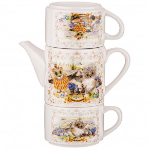 Чайный набор 3 предмета (заварочный чайник 400 мл + 2 чашки по 200 мл )  Agness "Дерево мудрости" / 280579