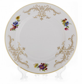 Набор тарелок 25 см 6 шт  Bohemia Porcelan Moritz Zdekauer 1810 s.r.o. "Аннетта /Золотой вензель и Цветы" / 088923