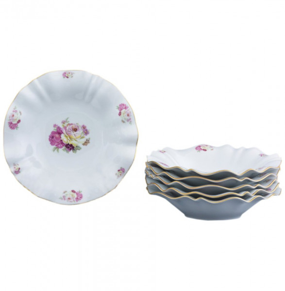 Набор тарелок 24 см 6 шт глубокие  Royal Czech Porcelain &quot;Каролина /Английская роза&quot; / 203704
