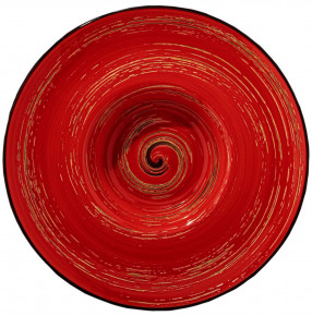Тарелка 24 см глубокая красная  Wilmax "Spiral" / 261555