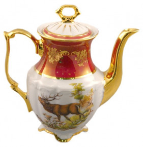 Кофейник 1 л  Royal Czech Porcelain "Мария-Тереза /Охота красная" / 203470