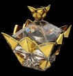 Ваза для конфет 19 см с крышкой  Bohemia Jihlava &quot;Pyramid /С золотом&quot; хрусталь Йиглава / 110369