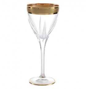 Бокалы для белого вина 210 мл 6 шт  RCR Cristalleria Italiana SpA "Фьюжн /Матовая полоса /золото" / 146747