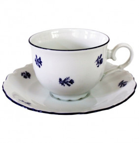 Набор чайных пар 155 мл 6 шт низкие  Thun "Офелия /Мелкие синие цветы" / 245785