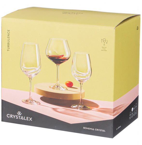 Бокалы для красного вина 570 мл 2 шт  Crystalex CZ s.r.o. &quot;Турбуленция /Голубые&quot; / 309820
