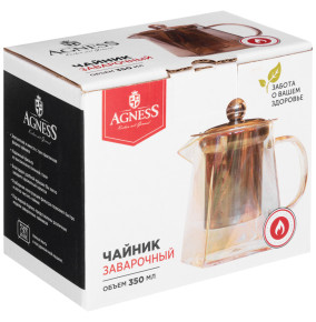 Заварочный чайник 350 мл с металлическим фильтром  Agness "Радуга" / 289386