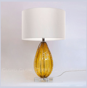 Настольная лампа 1 рожковая  Cloyd "CEREUS" / бел. - выс. 58 см - янтарн. стекло / 336436
