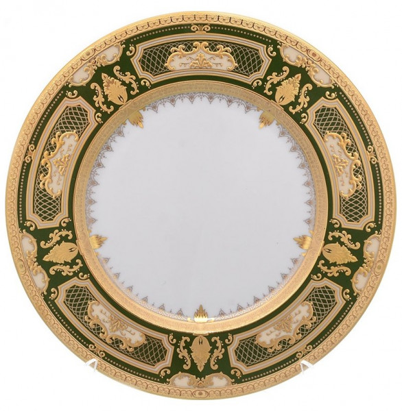 Набор тарелок 23 см 6 шт  Falkenporzellan &quot;Донна /Зелёная в золотой роскоши&quot; / 099999